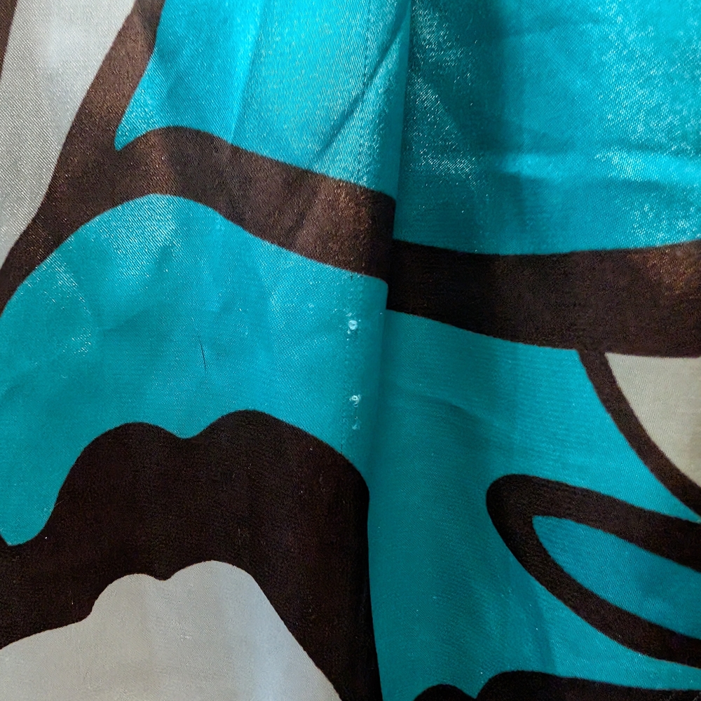 *Sold*Floral Halter Dress - Blue, Yellow, Brown - Picture 3 of 5